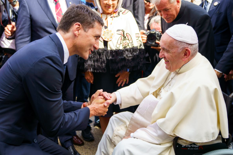 Justin Trudeau recibe al Papa Francisco